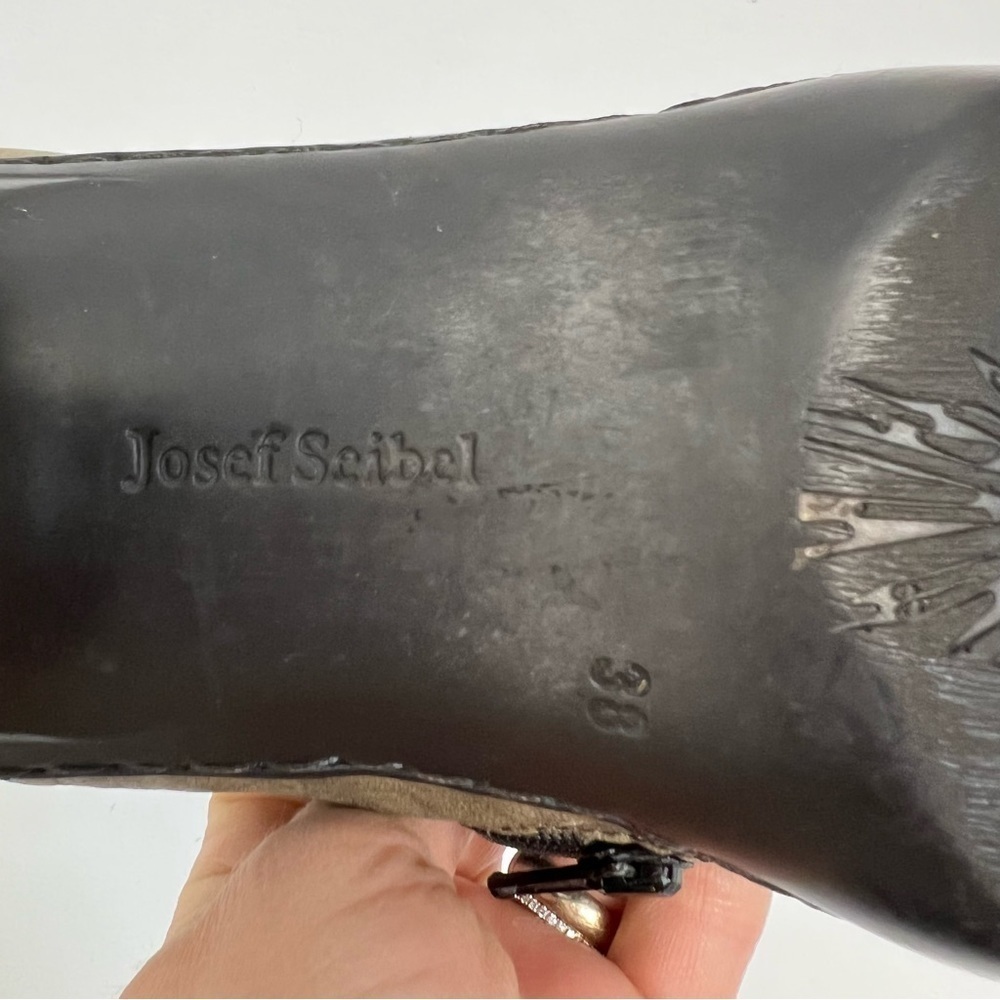 Josef Seibel Grey leather Pewter Gray Studded Ankle Boots Sz 38 - Picture 9 of 11